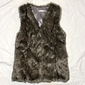 Salian Soft Black and White Faux Fur Vest